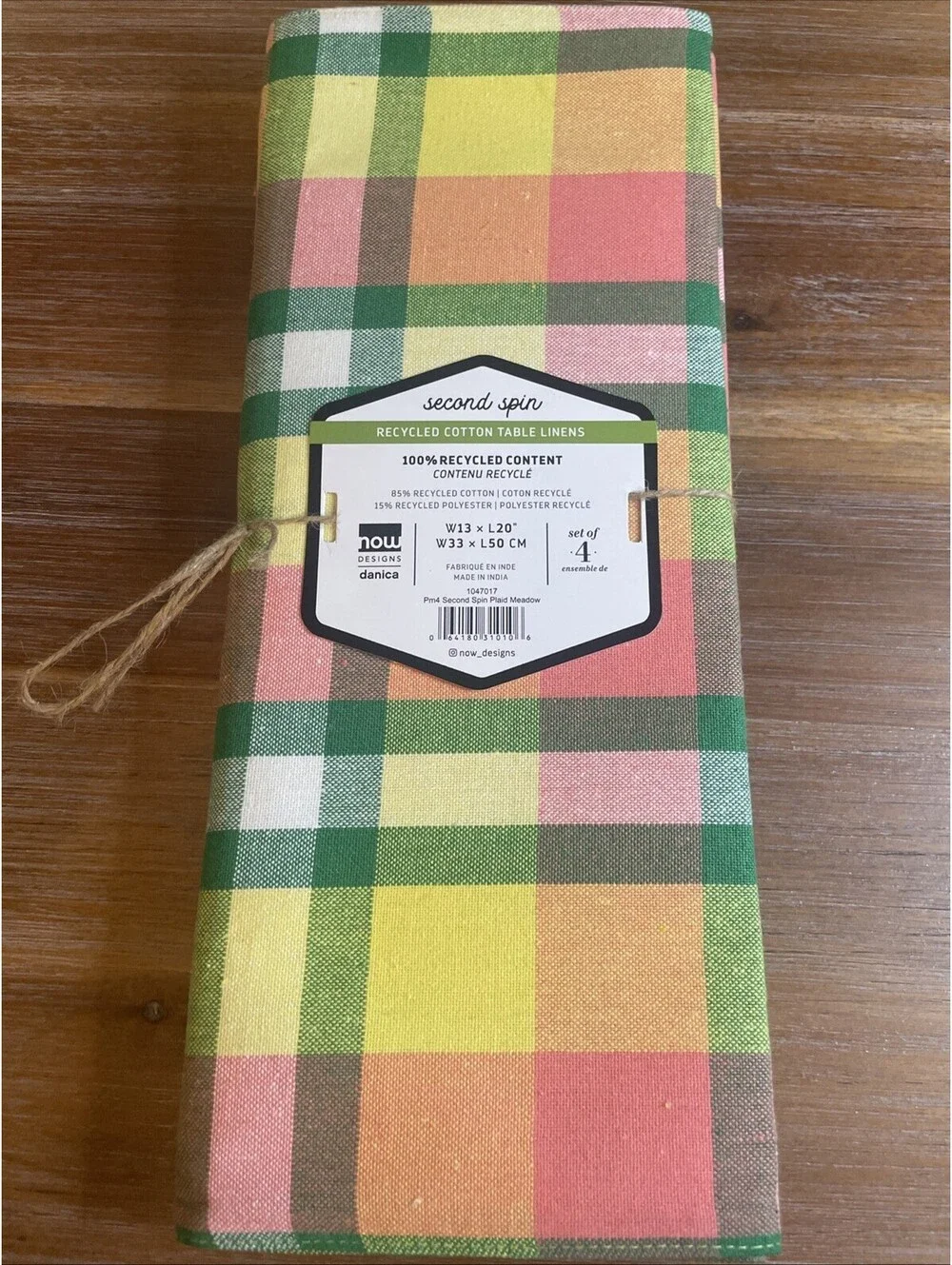 Placemats Plaid Meadow 13x20 Multicolor - Set of 4 - By now DESIGNS danica